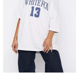 White Fox Boutique everything in time off the shoulder oversized Tee